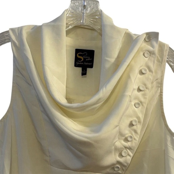 Serena Williams Signature Statement Sleeveless Cowl Neck Blouse Off-white Size S - Picture 2 of 12